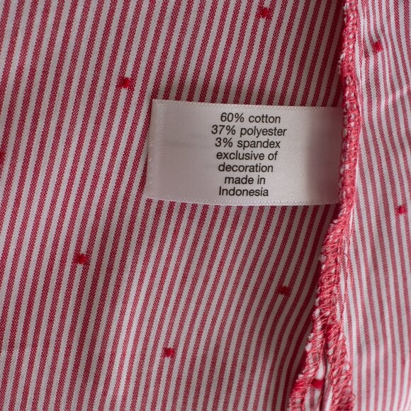 Lane Bryant 18/20 Pink & White Striped Peasant Blouse With Tassel Tie - Picture 6 of 8